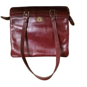 VintageAigner Burgundy Leather‎ Shoulder Bag Elegant Classic Purse
